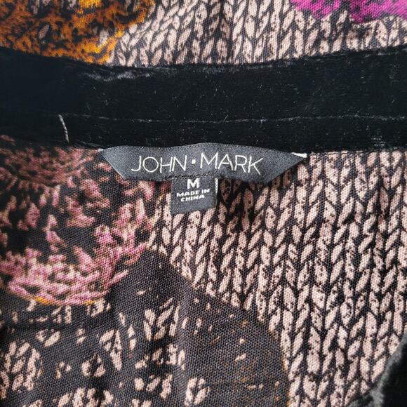 John Mark Shirt Womens Medium Purple Brown Button Front Boho Pattern - Picture 3 of 8